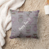 Luxe Moderne Vintage Bloem Roos Kussen (Deken)