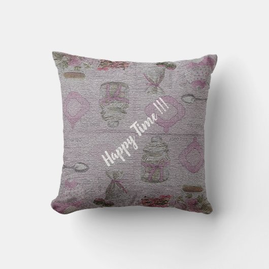 Luxe Moderne Vintage Bloem Roos Kussen (Voorkant)