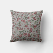 Luxe Moderne Vintage Bloem Roos Kussen (Achterkant)