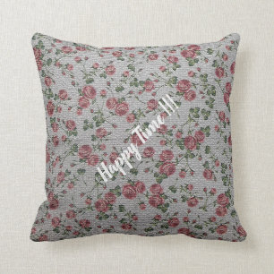 Luxe Moderne Vintage Bloem Roos Kussen