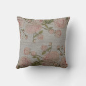 Luxe Moderne Vintage Bloem Roos Kussen (Achterkant)