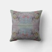 Luxe Moderne Vintage Bloem Roos Kussen (Achterkant)