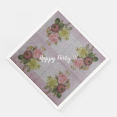 Luxe Moderne Vintage Bloem Roos Servet (Hoek)