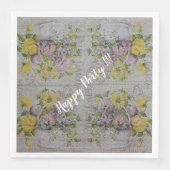 Luxe Moderne Vintage Bloem Roos Servet (Voorkant)