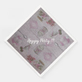 Luxe Moderne Vintage Bloem Roos Servet (Hoek)