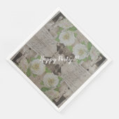 Luxe Moderne Vintage Bloem Roos Servet (Hoek)