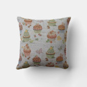 Luxe Moderne Vintage Bloemencake Kussen (Achterkant)