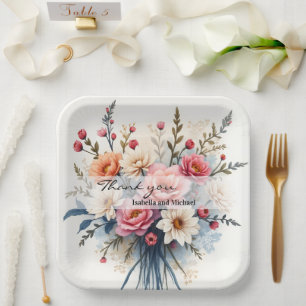 Luxe Moderne Wilde Bloemen Mooie Collectie Papieren Bordje