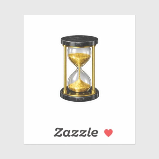 Luxe Moderne Zandloper Sticker Glanzend Goud San (Vel)