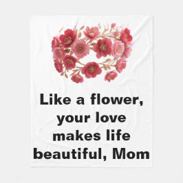 Luxe Moederdag Bloemenkroon Fleece Deken
