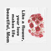 Luxe Moederdag Bloemenkroon Fleece Deken (Voorkant (Horizontaal))