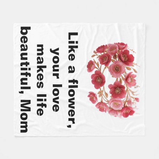 Luxe Moederdag Bloemenkroon Fleece Deken (Voorkant (Horizontaal))