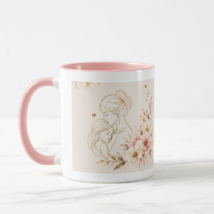Luxe Moederdag Mok Goud Elegante Flora