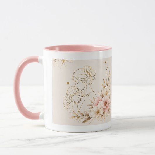 Luxe Moederdag Mok Goud Elegante Flora (Links)