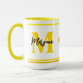 Luxe mok met monogram en eigen naam & initiaal (Links)