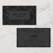 Luxe, monochromatische Floral Damask Patroon Visitekaartje (Voorkant / Achterkant)