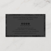 Luxe, monochromatische Floral Damask Patroon Visitekaartje (Achterkant)