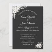 Luxe Monochrome Bruiloft Kaart (Voorkant)