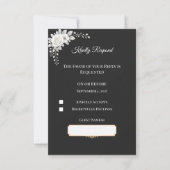 Luxe Monochroom Bruiloft  RSVP Kaartje (Voorkant)