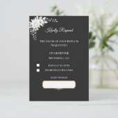 Luxe Monochroom Bruiloft  RSVP Kaartje (Staand voorkant)