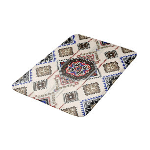 Luxe monochroom en oker tribal medaillon badmat