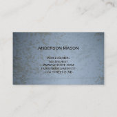 Luxe Monogram Band | Blauwe Grunge Textuur Visitekaartje (Achterkant)