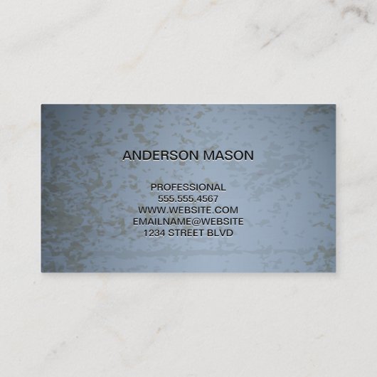 Luxe Monogram Band | Blauwe Grunge Textuur Visitekaartje (Achterkant)