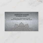 Luxe monogram band | metalen mandala-patroon visitekaartje (Achterkant)