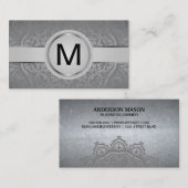Luxe monogram band | metalen mandala-patroon visitekaartje (Voorkant / Achterkant)