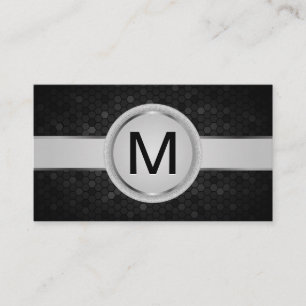Luxe Monogram Band   Metallic Geometrisch Patroon Visitekaartje
