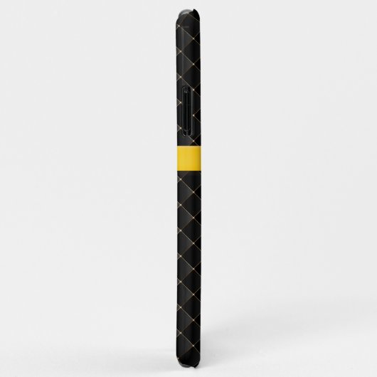 Luxe Monogram Black Diamond Opgelost leder Case-Mate iPhone Case (Achterkant/rechts)