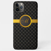 Luxe Monogram Black Diamond Opgelost leder Case-Mate iPhone Case (Achterkant)