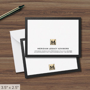 Luxe Monogram Business Note Kaart Notitiekaartje