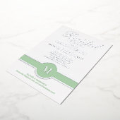Luxe Monogram Chic Vrijgezellenfeest Green Silver Folie Uitnodiging (Gedraaid)