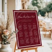 Luxe Monogram Dieprode Trouwzaalstoelen Plan Poster