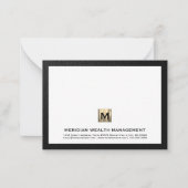 Luxe Monogram Financiële Planner Note Kaart Notitiekaartje (Voorkant)