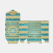 Luxe Monogram Gemerkte Populaire Blauwe Gouden Gli Bedankdoosjes (Uitgevouwen)