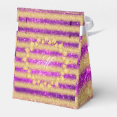 Luxe Monogram Gemerkte Populaire Roze Gouden Glitt Bedankdoosjes (Achterkant)