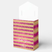 Luxe Monogram Gemerkte Populaire Roze Gouden Glitt Bedankdoosjes (Geopend)