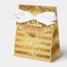Luxe Monogram Gemiddelde Goud Glitter Bedankdoosjes