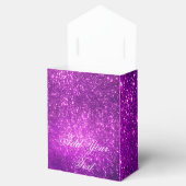 Luxe Monogram Gemiddelde Paarse Gouden Glitters Bedankdoosjes (Geopend)