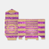 Luxe Monogram Gemiddelde Roze Goud Glitter Bedankdoosjes (Uitgevouwen)