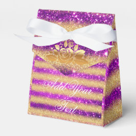 Luxe Monogram Gemiddelde Roze Goud Glitter Bedankdoosjes