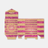 Luxe Monogram Gemiddelde Roze Goud Glitter Bedankdoosjes (Uitgevouwen)