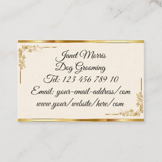 Luxe monogram Gold Black Sparkle Visitekaartje (Achterkant)