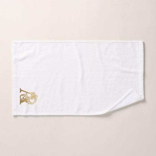Luxe monogram goud Een letter op wit Bad Handdoek (Handdoek)