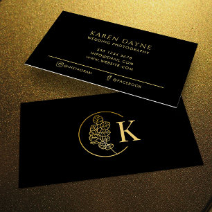 Luxe Monogram Goud & Zwart Fotografie Visitekaartje