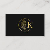 Luxe Monogram Goud & Zwart Fotografie Visitekaartje (Voorkant)