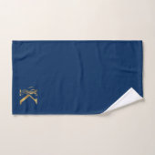 Luxe monogram gouden letter K op blauw Bad Handdoek (Handdoek)