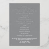Luxe Monogram Huwelijksprogramma Grijs en Goud Folie Uitnodiging (Achterkant)